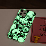 Capa Fluorescente do iPhone 12 Pro Max Caution Skulls