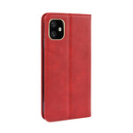 Capa Flip Capa iPhone 12 Pro Max Efeito Couro Efeito Vintage Elegante