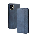 Capa Flip Capa iPhone 12 Pro Max Efeito Couro Efeito Vintage Elegante