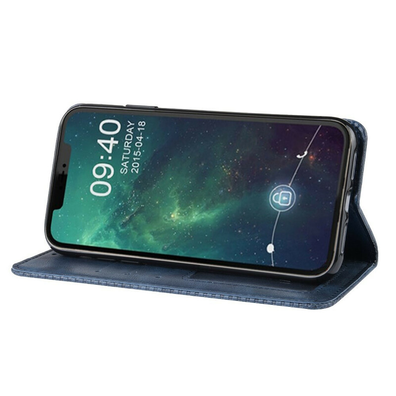 Capa Flip Cover iPhone 12 Pro Max Leather Effect Vintage Stylish