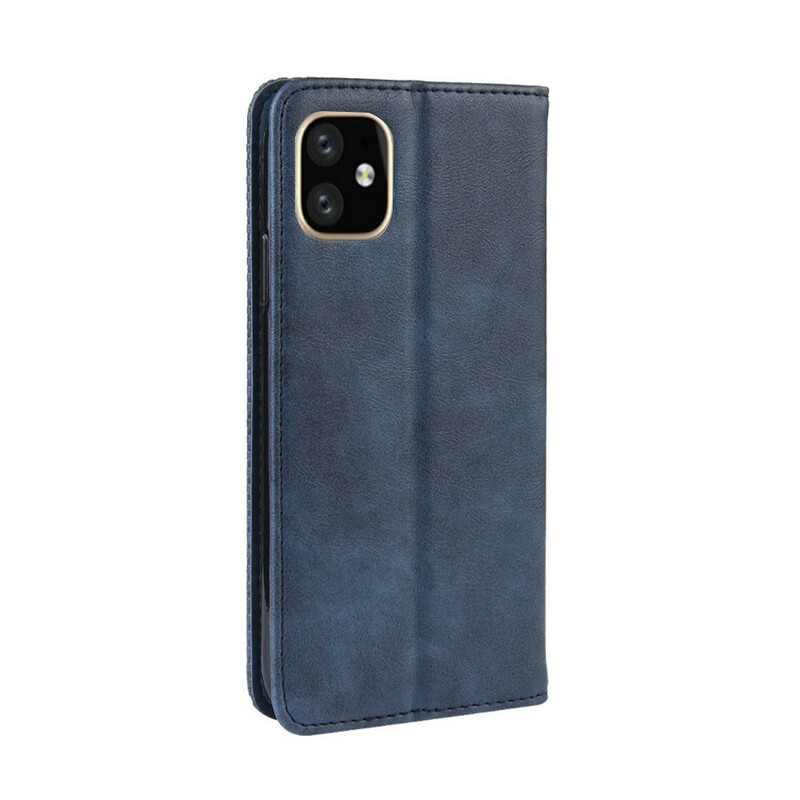 Capa Flip Cover iPhone 12 Pro Max Leather Effect Vintage Stylish