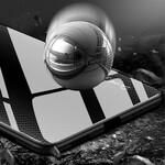 iPhone 12 Pro Max Case Vidro Temperado Fibra de Carbono Clássico
