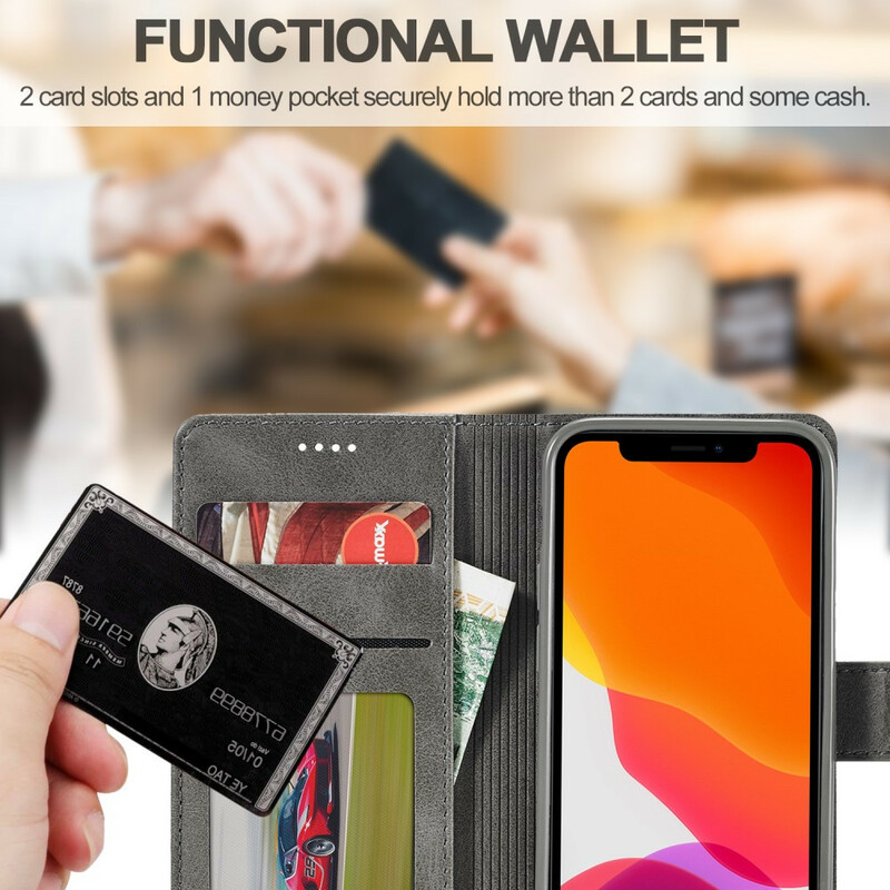 Capa para iPhone 12 Pro Max LC.IMEEKE Efeito Couro