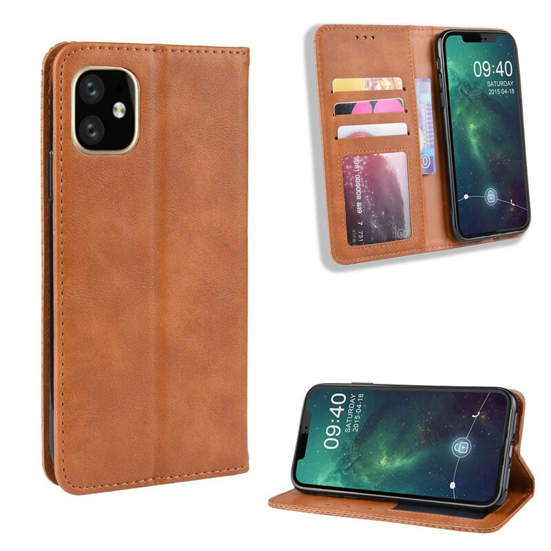 Capa Viragem iPhone 12 Max / 12 Pro Leather Effect Vintage Stylish