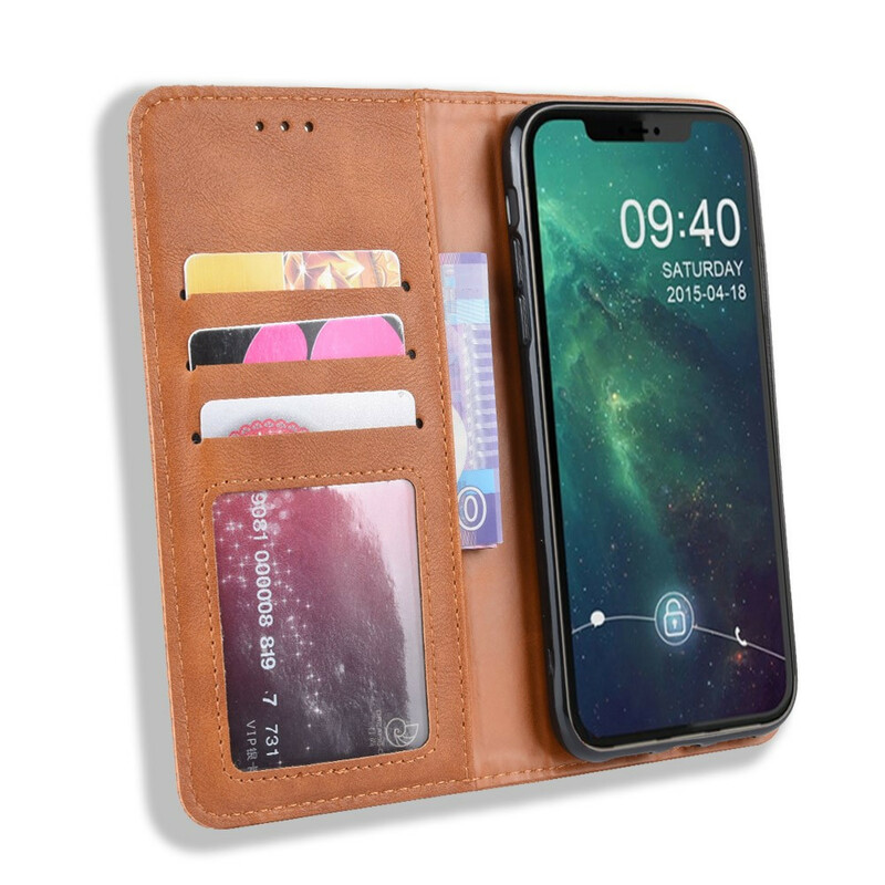 Capa Viragem iPhone 12 Max / 12 Pro Leather Effect Vintage Stylish