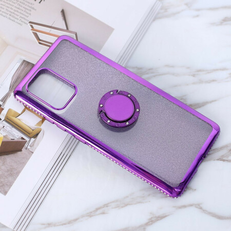 Samsung Galaxy S10 Lite Case Glitter e Anel de Diamante
