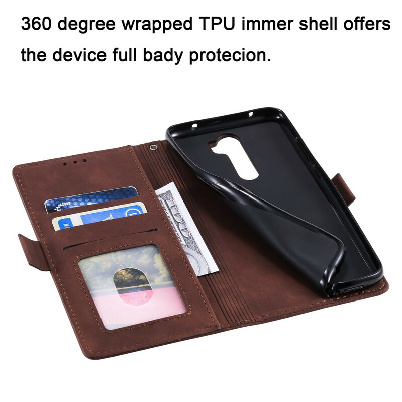 Xaiomi Redmi 9 Capa de Couro de dois tons Contorno Reforçado