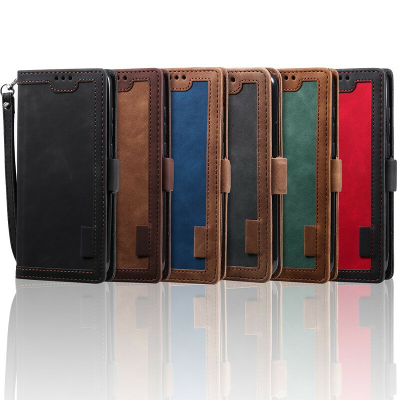 Xaiomi Redmi 9 Capa de Couro de dois tons Contorno Reforçado