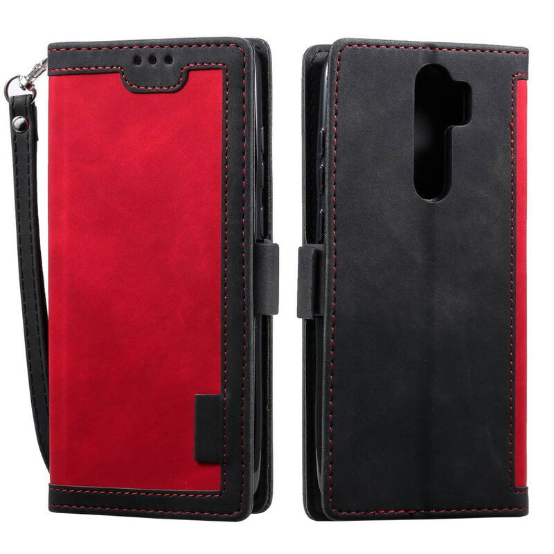 Xaiomi Redmi 9 Capa de Couro de dois tons Contorno Reforçado