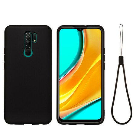 Xiaomi Redmi 9 Capa de Silicone Líquido com Cordão