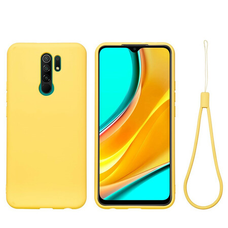 Xiaomi Redmi 9 Capa de Silicone Líquido com Cordão