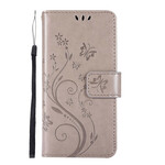 Capa iPhone 12 Borboletas e Cordão de Flores