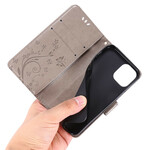 Capa iPhone 12 Borboletas e Cordão de Flores