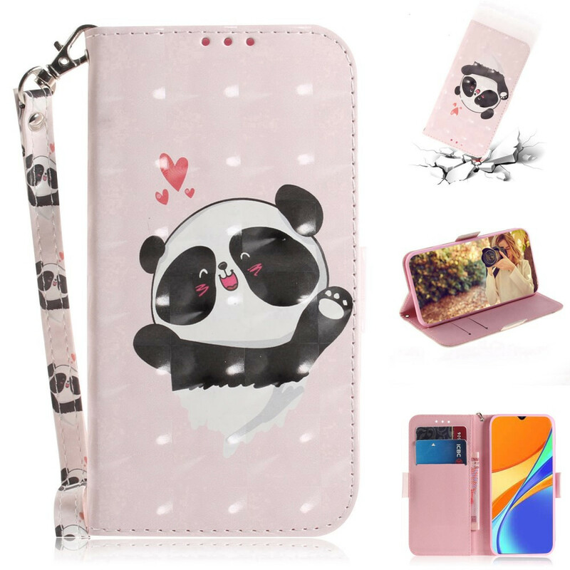 Xiaomi Redmi 9C Capa de CordÃ£o do Amor Panda Panda