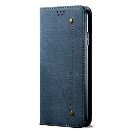 Capa iPhone 12 Faux Leather Jeans Texture
