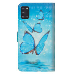 Samsung Galaxy A31 Case Flying Blue Butterflies
