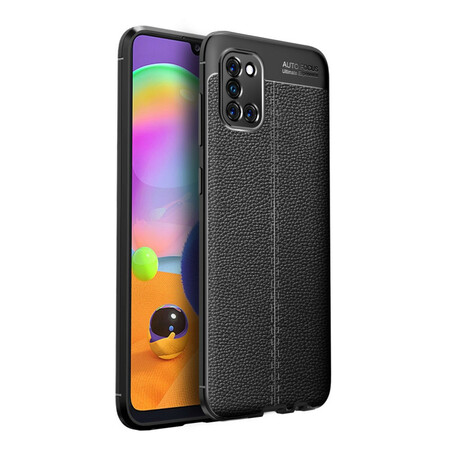 Samsung Galaxy A31 Capa de couro Lychee Linha dupla de efeito Lychee