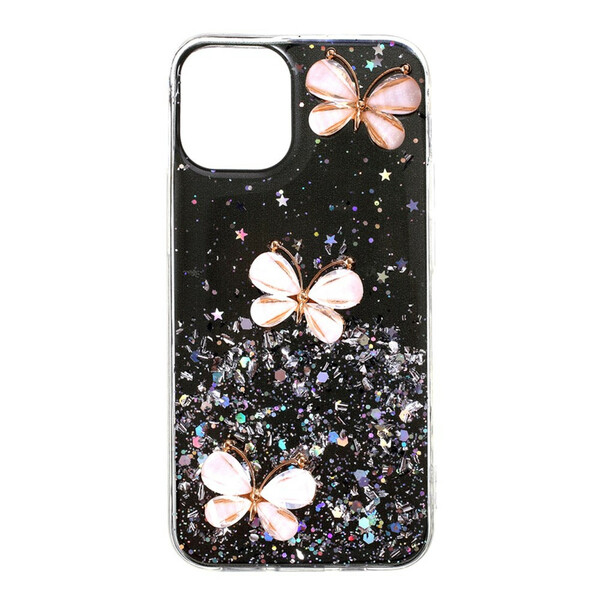 Capa iPhone 12 Max / 12 Pro Glitter 3D Butterflies
