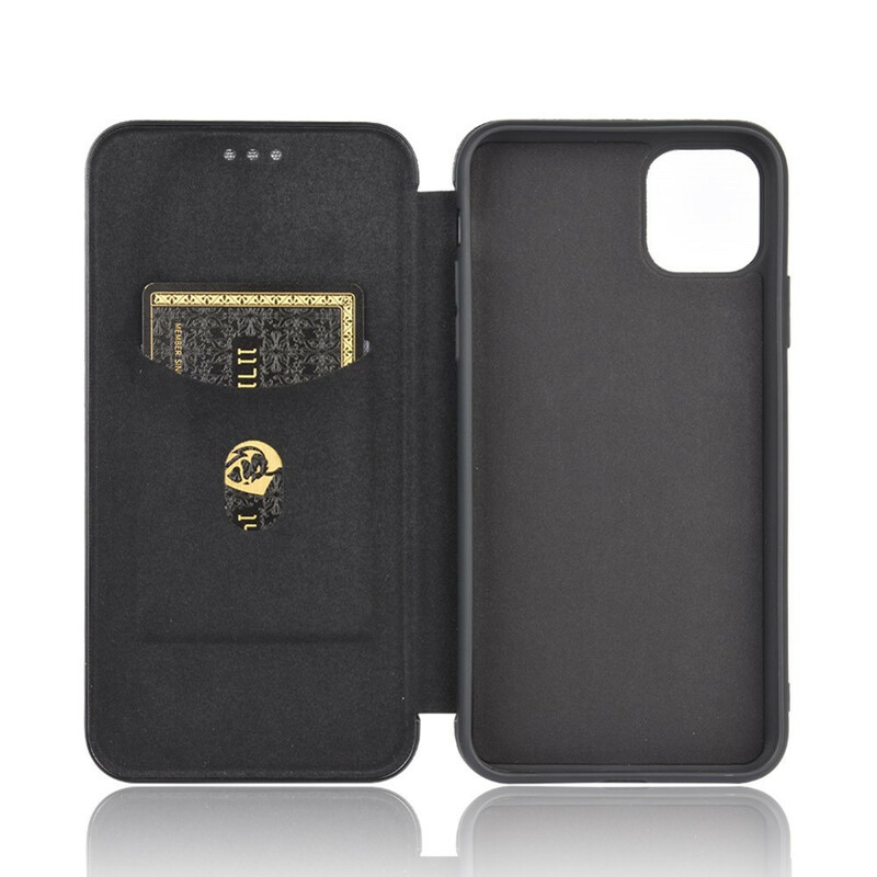 Tampa Flip Cover iPhone 12 Max / 12 Pro Fibra de Carbono