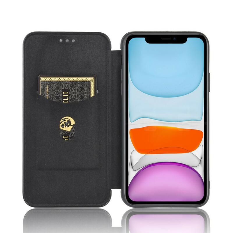 Tampa Flip Cover iPhone 12 Max / 12 Pro Fibra de Carbono