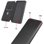 Tampa Flip Cover iPhone 12 Max / 12 Pro Fibra de Carbono