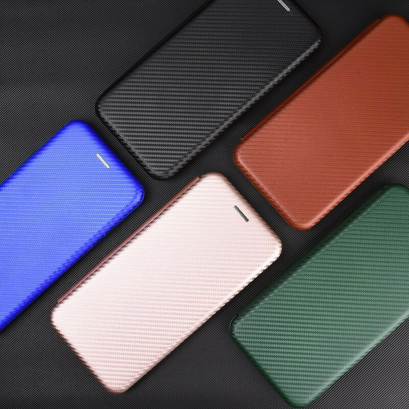Tampa Flip Cover iPhone 12 Max / 12 Pro Fibra de Carbono