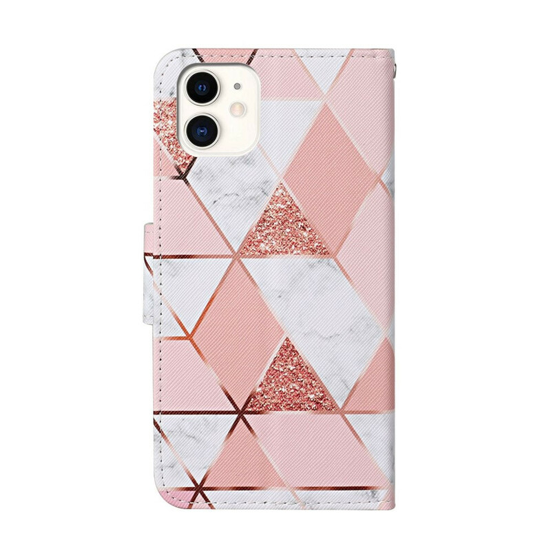 iPhone 12 Max / 12 Pro Marble and Glitter Case with Strap