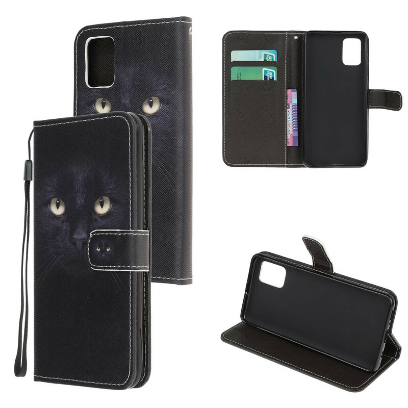 Samsung Galaxy A31 Capa de fita adesiva para olhos de gato preto Samsung Galaxy A31 Capa de fita adesiva para olhos de gato preto