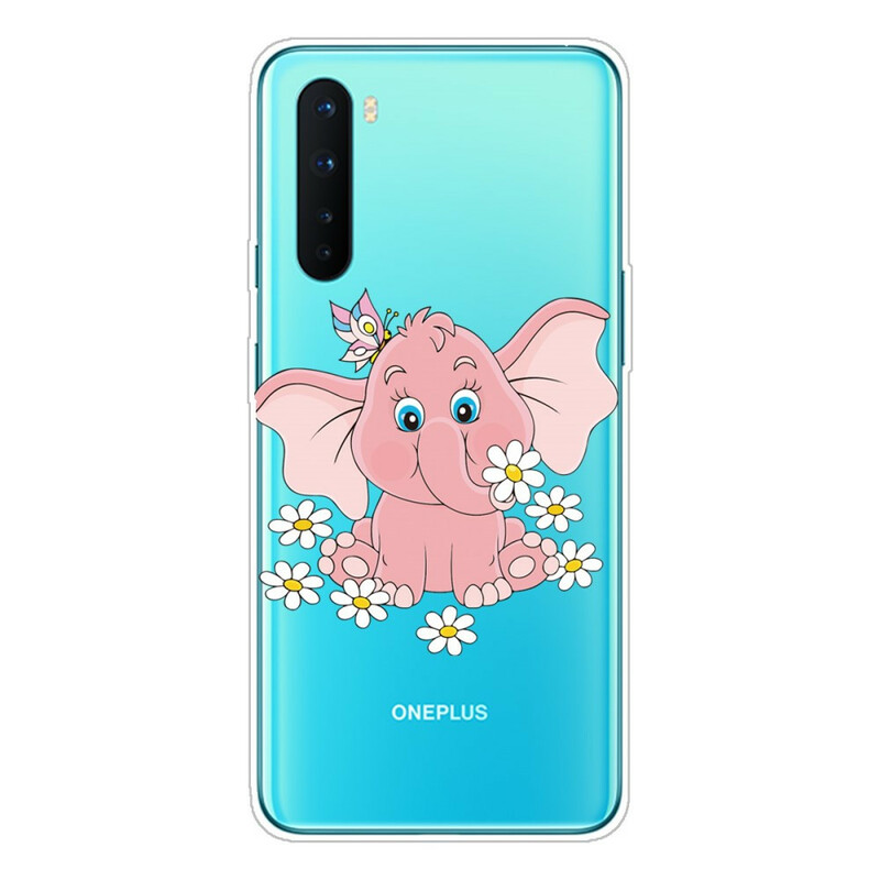 Capa OnePlus Nord de Elefante Rosa Transparente