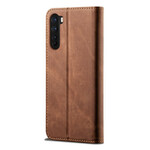 Capa Flip Cover OnePlus Nord Leatherette Jeans Texture