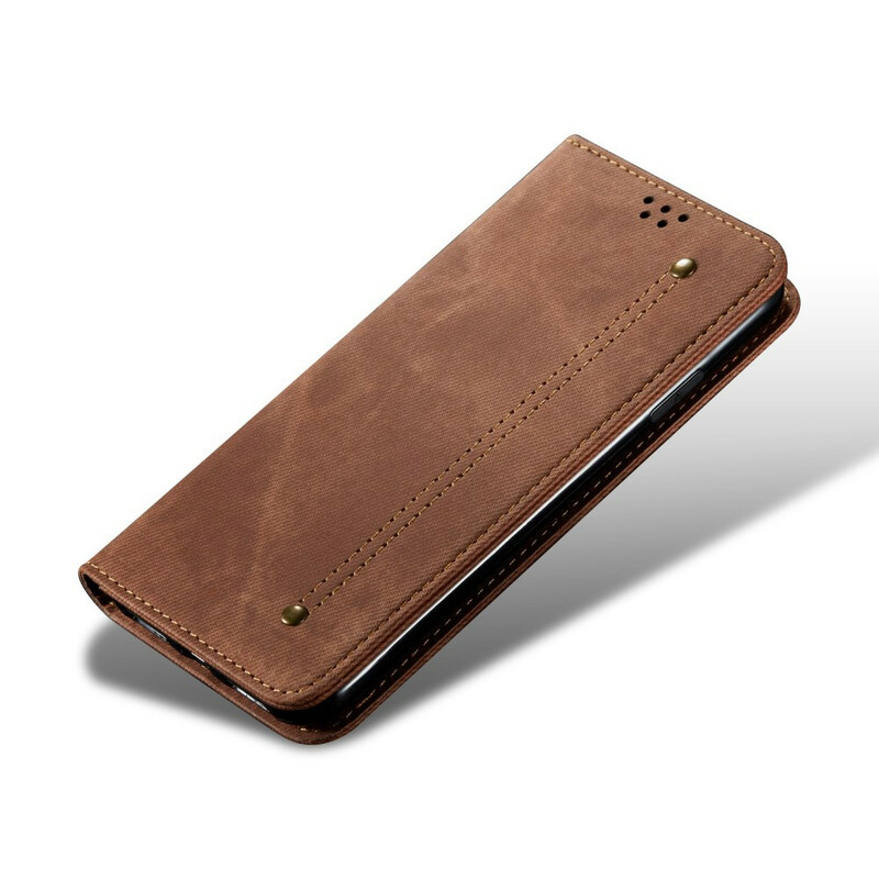 Capa Flip Cover OnePlus Nord Leatherette Jeans Texture