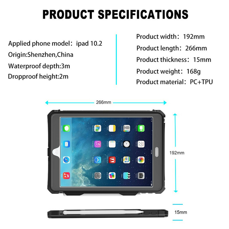 iPad 10.2" (2020) Case (2019) à prova de água
