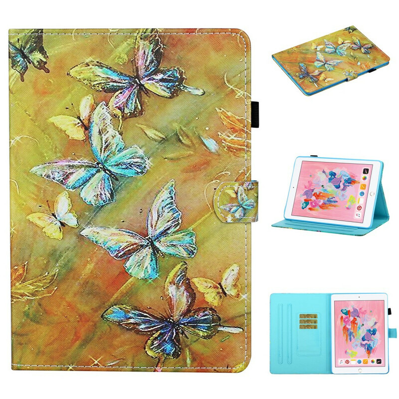 Capa de iPad 10,2" (2020) (2019) / Ar 10,5" (2019) / Pro 10,5" Butterfly Painted