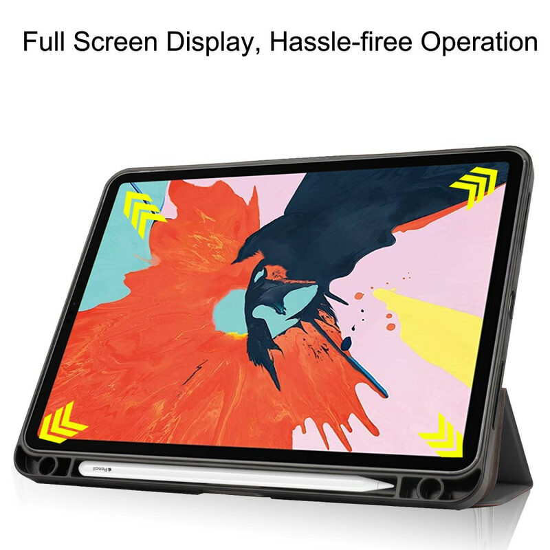 Capa inteligente para iPad Air 10.9" (2020) Capa em pele Lychee Stylus