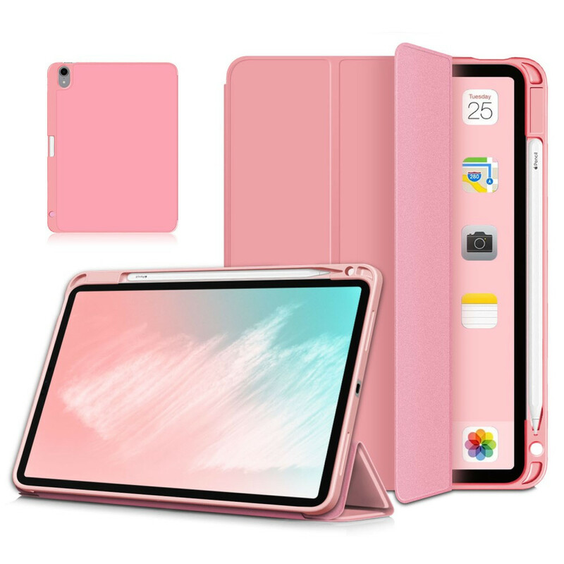 Capa inteligente iPad Air 10.9" (2020) Capa Lychee Stylus em pele