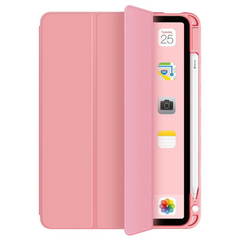 Capa inteligente iPad Air 10.9" (2020) Capa Lychee Stylus em pele