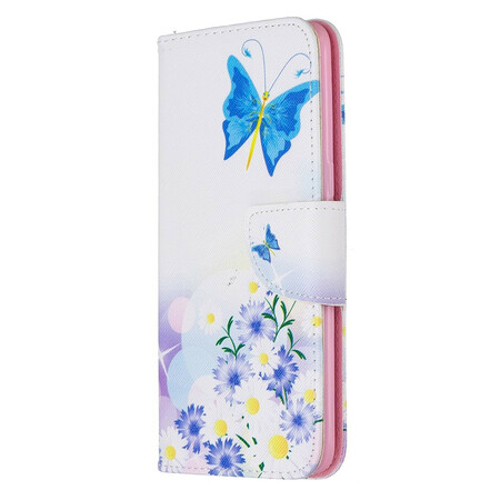 Samsung Galaxy A10s Case Butterflies e Flores pintadas