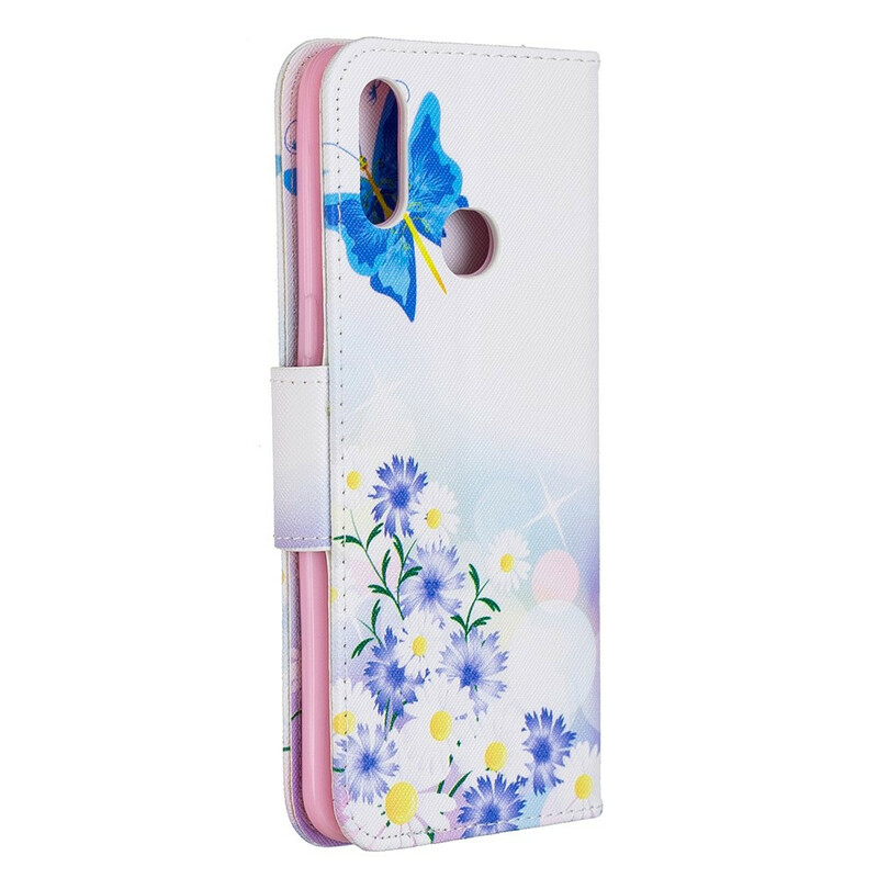 Samsung Galaxy A10s Case Butterflies e Flores pintadas