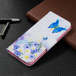 Samsung Galaxy A10s Case Butterflies e Flores pintadas