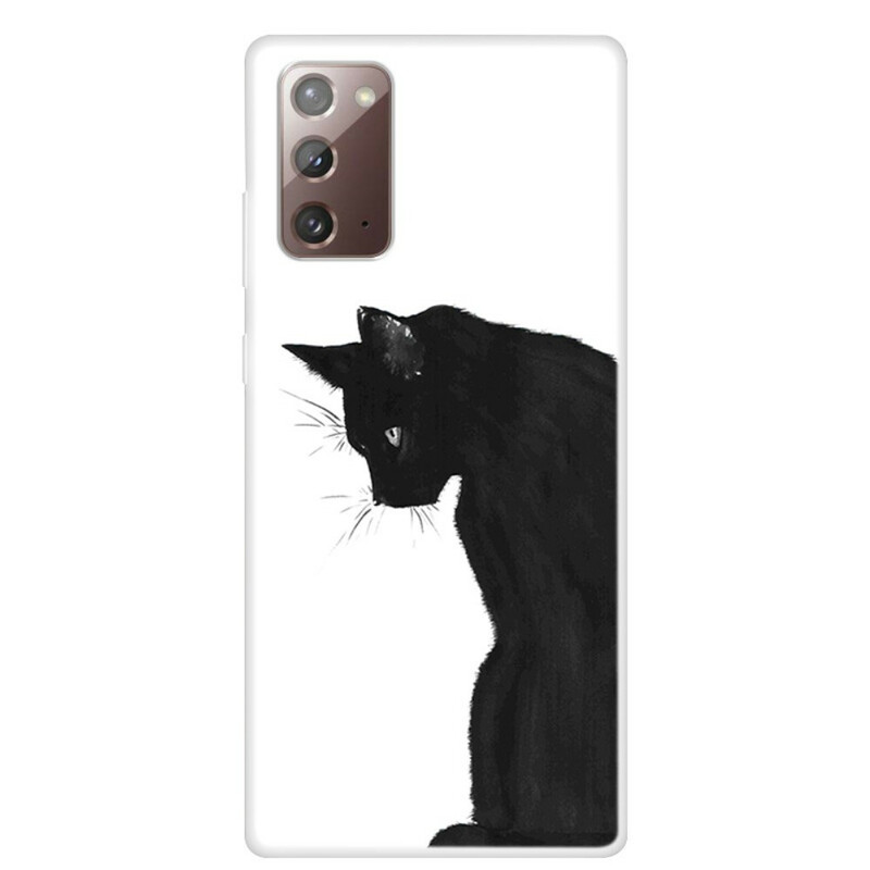 Samsung Galaxy Note 20 Cover Pensive Black Cat