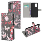 Samsung Galaxy S20 FE Capa de Borboletas e Flores