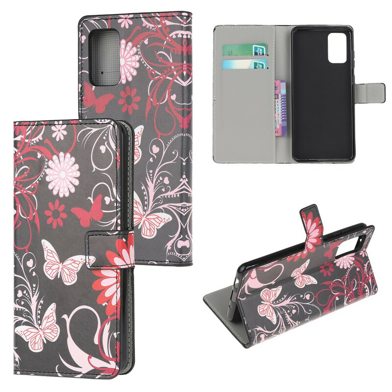 Samsung Galaxy S20 FE Capa de Borboletas e Flores