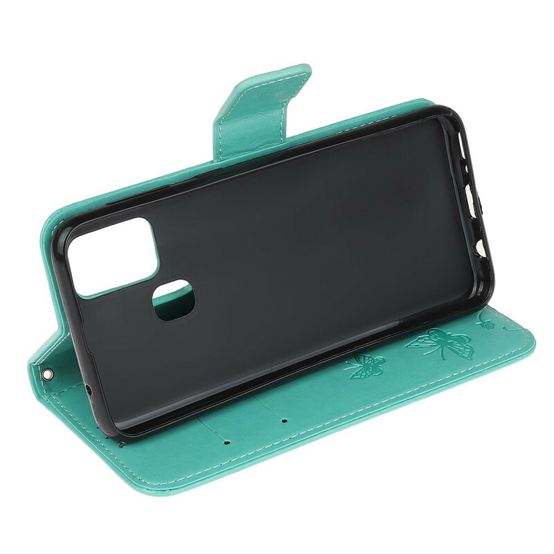 Samsung Galaxy M21 Borboletas e Flores Capa de CordÃ£o