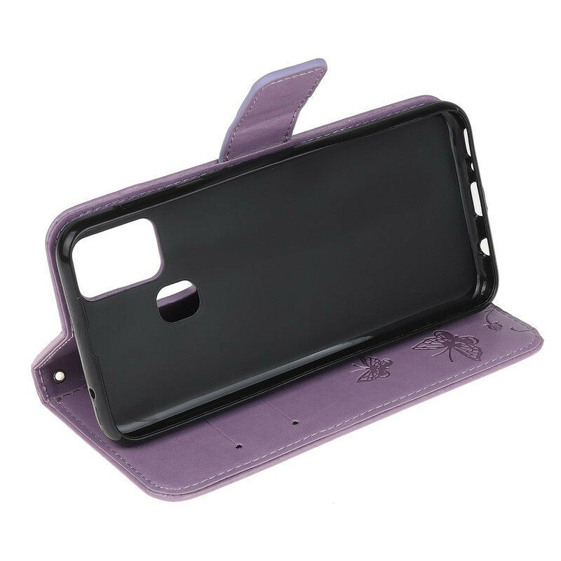 Samsung Galaxy M21 Borboletas e Flores Capa de CordÃ£o