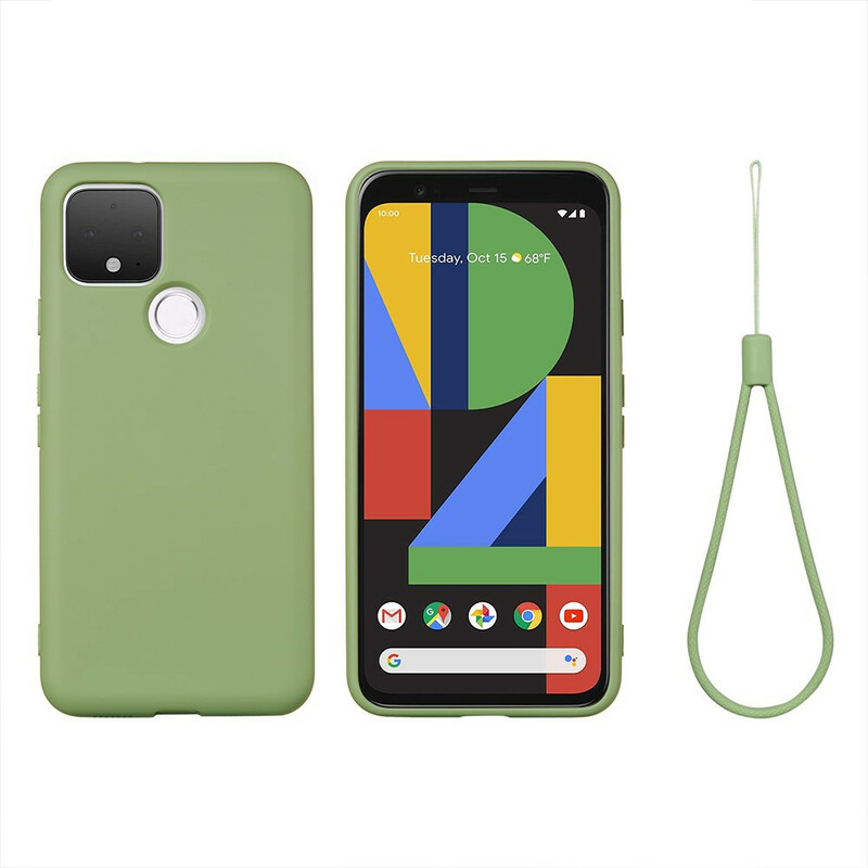 Google Pixel 4A 5G Case Design de Silicone Líquido com CordÃ£o