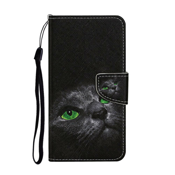 Samsung Galaxy S20 Ultra Case Green Eyes Cat com CordÃ£o