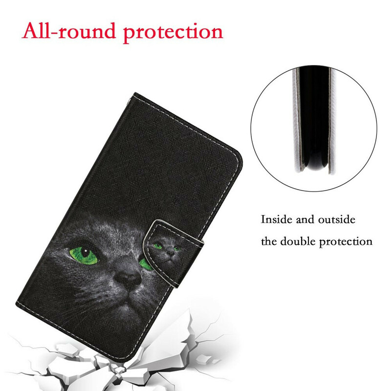 Samsung Galaxy S20 Ultra Case Green Eyes Cat com CordÃ£o