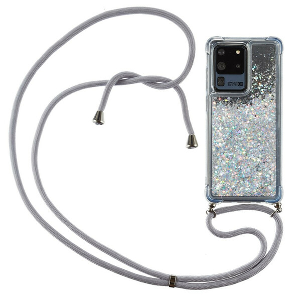 Capa Samsung Galaxy S20 Ultra Glitter com Lanyard
