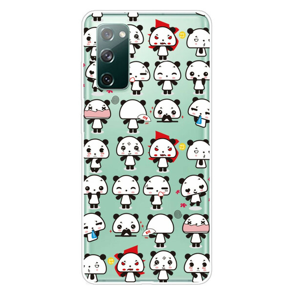 Samsung Galaxy S20 FE Pandas engraçados de capa transparente