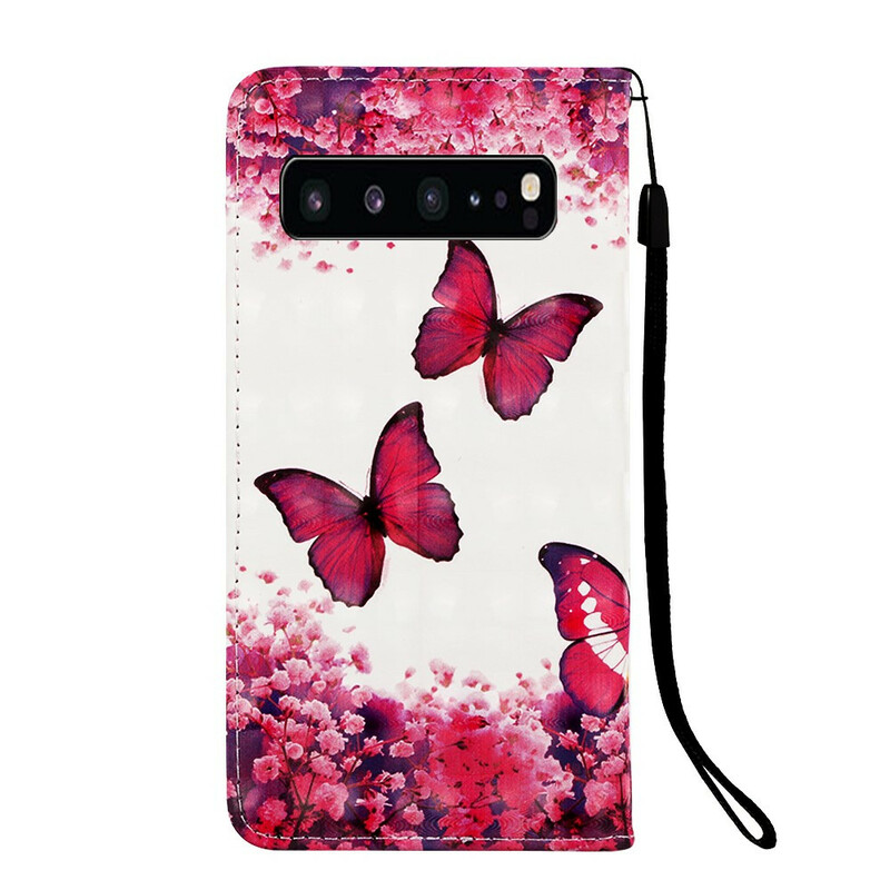 Samsung Galaxy S10 5G Capa Vermelha Butterflies